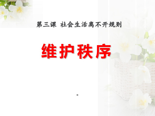 人教版《道德与法治》八年级上册(部编版)课件：第三课第1课时 维护秩序 (共19张PPT)