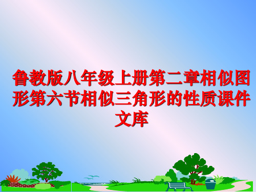 最新鲁教版八年级上册第二章相似图形第六节相似三角形的性质课件文库