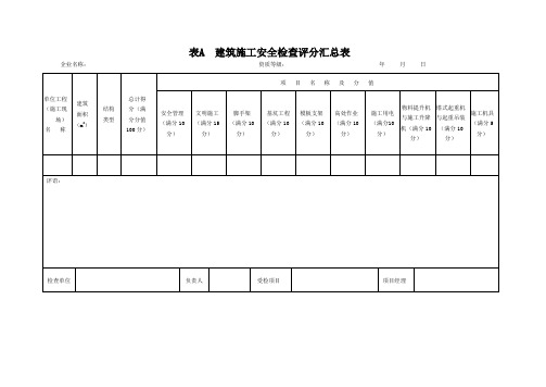 JGJ59-2011建筑施工安全检查标准评分表(全套)(1)