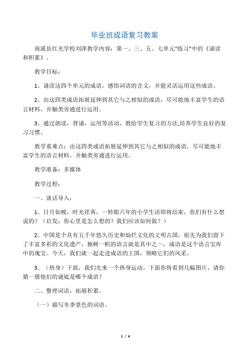 毕业班成语复习教案