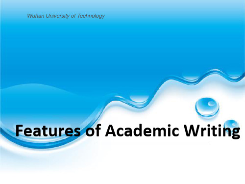 Features of academic writing