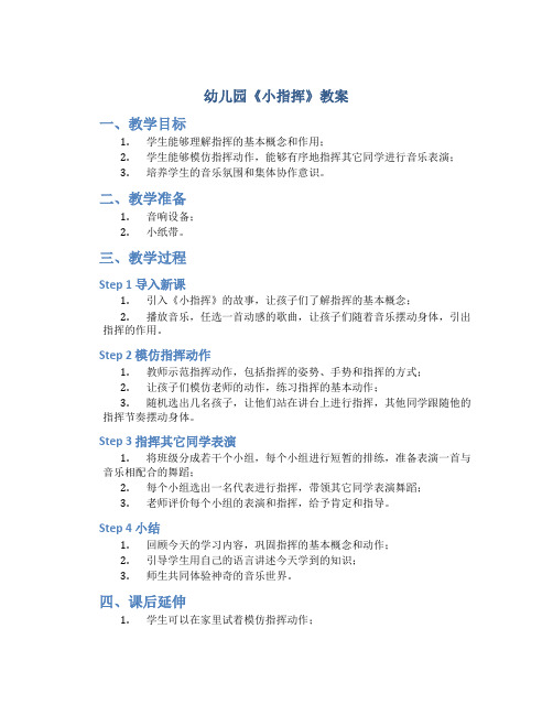 幼儿园《小指挥》教案