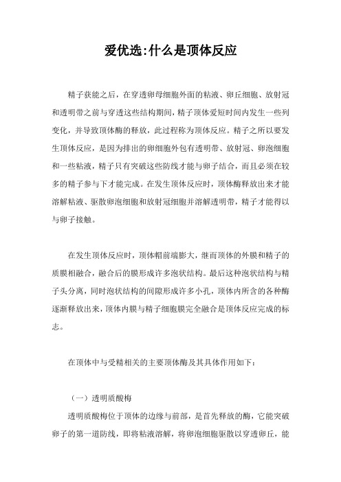 爱优选：什么是顶体反应