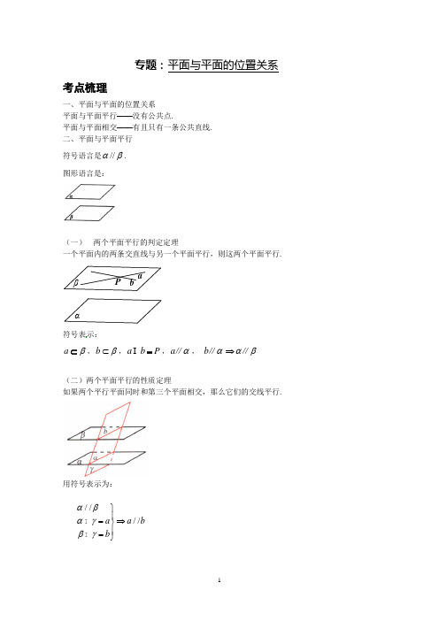 平面与平面的位置关系