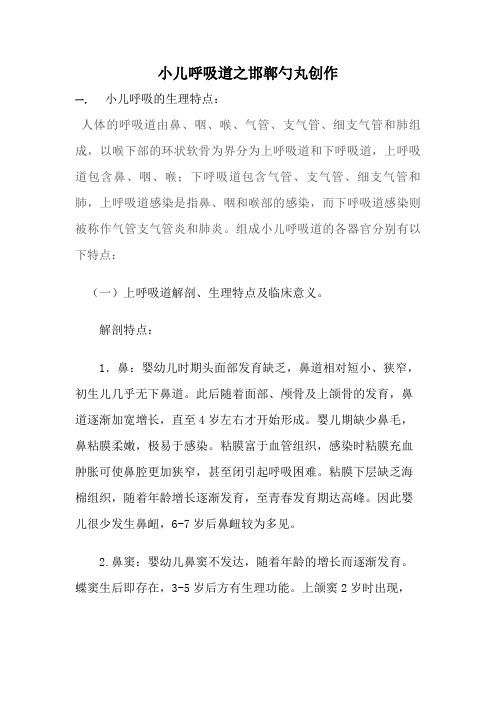 小儿呼吸道的特点及护理