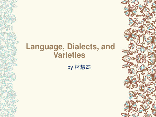 language, variety and dialects