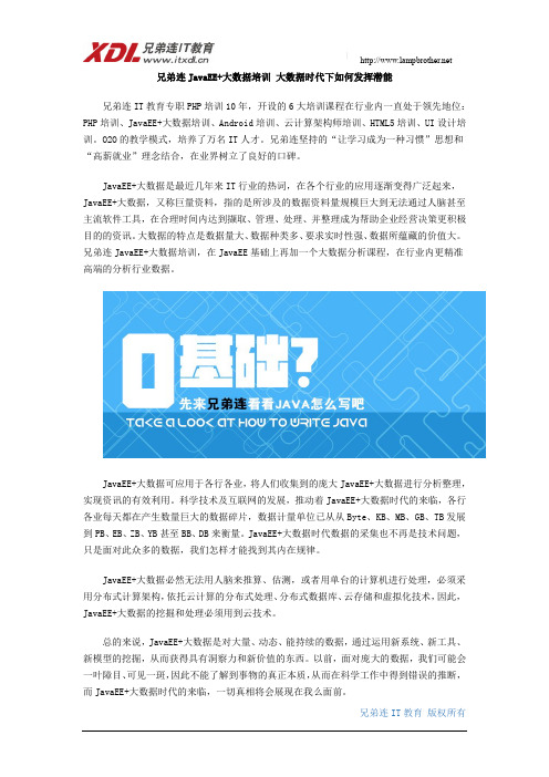 兄弟连JavaEE+大数据培训 大数据时代下如何发挥潜能
