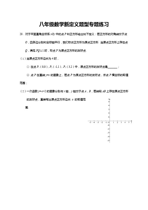八年级数学新定义题型专题练习