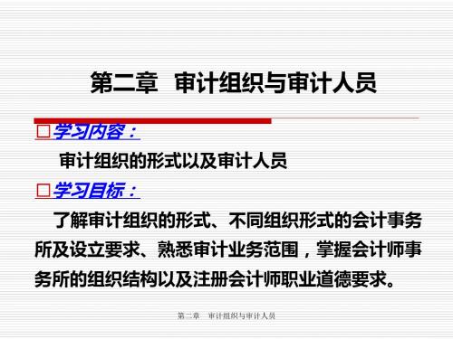 第二章审计组织与审计人员-PPT精品文档