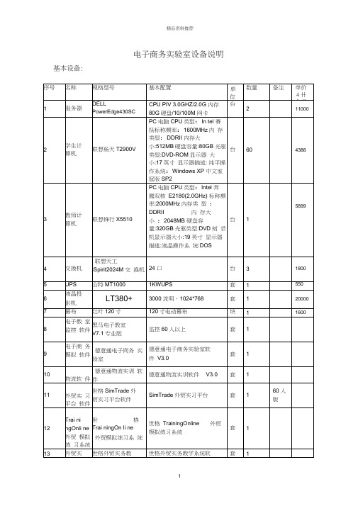 电子商务实验室设备说明