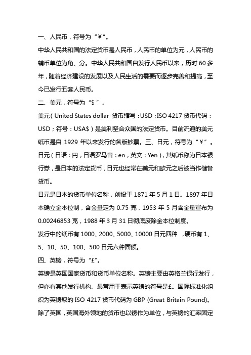 货币符号