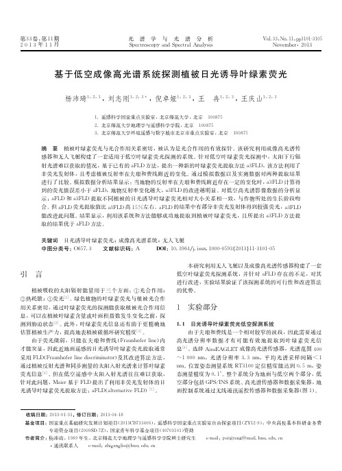 基于低空成像高光谱系统探测植被日光诱导叶绿素荧光