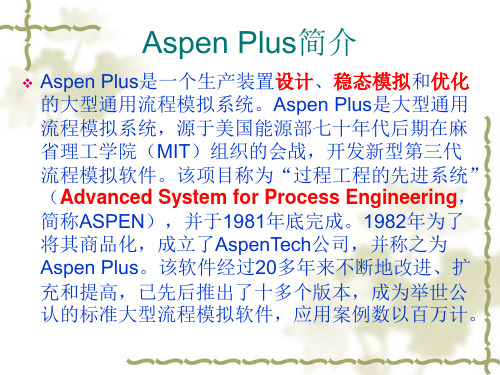 2013年Aspen功能介绍资料