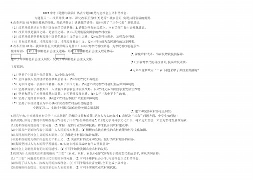 2019中考政治专题