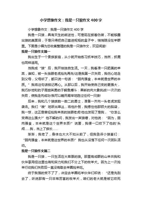 小学想象作文：我是一只狼作文400字