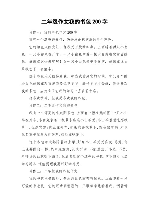 二年级作文我的书包200字_作文