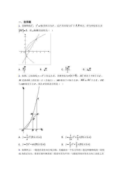 天津外国语大学附属外国语学校选修1-1第二章《圆锥曲线与方程》测试题(包含答案解析)