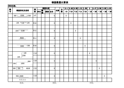 钢筋图形空白表格