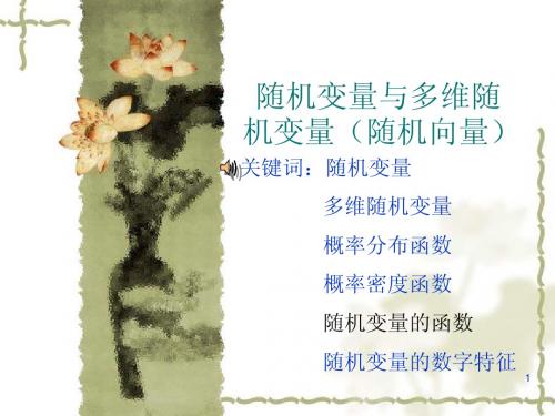 电子科技大学随机信号分析课件 第1章 随机变量与随机向量