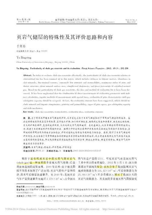 页岩气储层的特殊性及其评价思路和内容_于炳松(储层评价方法写得好)