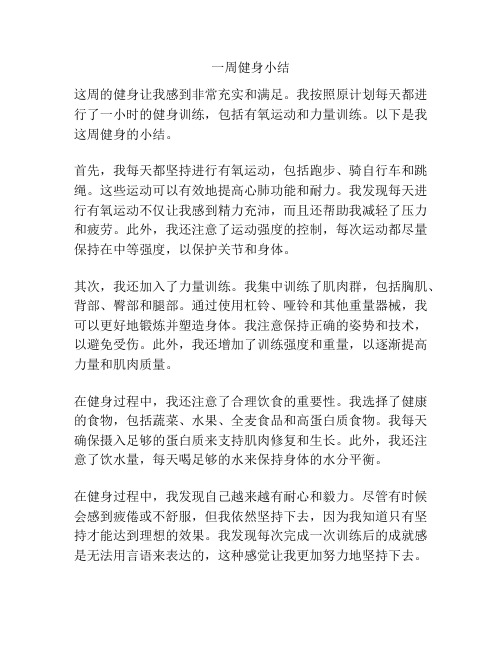 一周健身小结