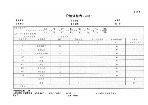 单价变更一览表