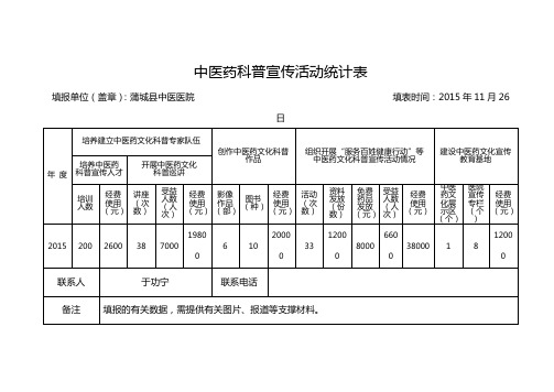 宣传活动统计表