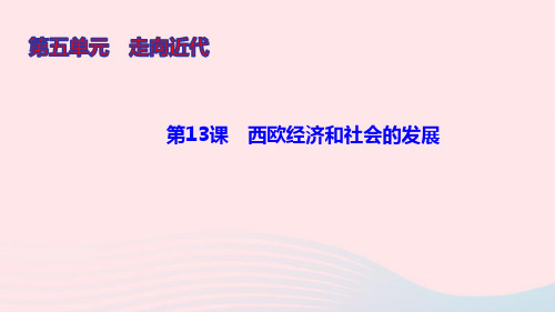 九年级历史上册第五单元走向近代第13课西欧经济和社会的发展ppt作业课件新人教版