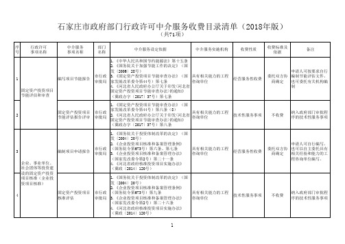 石家庄市政府部门行政许可中介服务收费目录清单 (2)