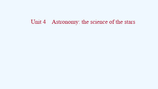 浙江专用2022版高考英语一轮复习必修3Unit4Astronomythescienceofthes