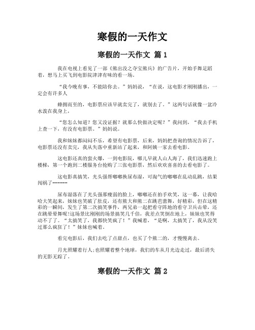 寒假的一天作文