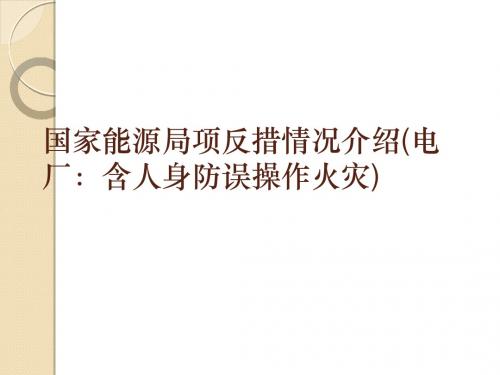 国家能源局项反措情况介绍(电厂：含人身防误操作火灾)