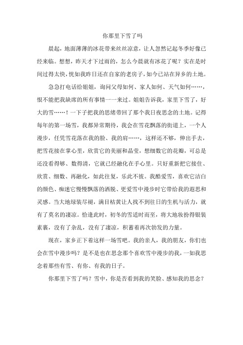 你那里下雪了吗