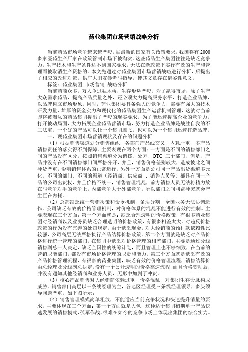 药业集团市场营销战略分析