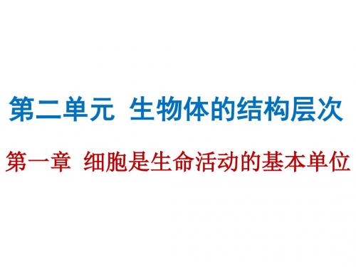2019年年中考生物总复习课件：第二单元第一章 细胞是生命活动的基本单位(共86张PPT)精品物理