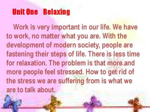 《Relaxing》课件1(13张PPT)(北师大版必修1)