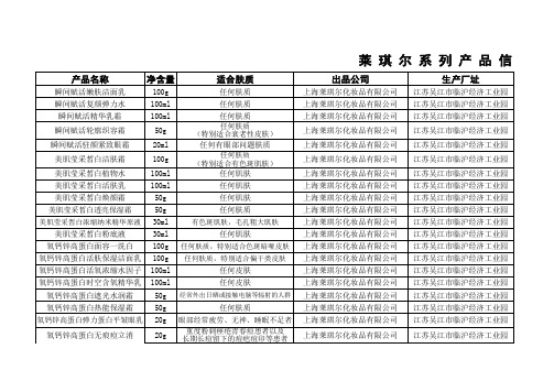 莱琪尔化妆品产品全集2