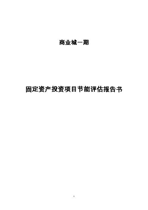 大型商住城工程项目节能评估报告书
