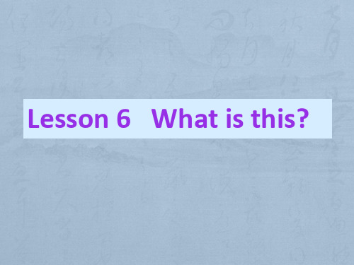 三年级上册英语课件-Lesson 6 What is this 课件 1｜接力版 (共17张PPT)