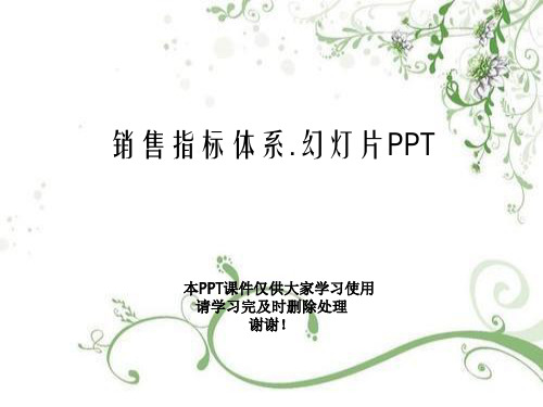 销售指标体系.幻灯片PPT