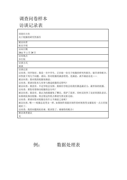 关于校服的研究性报告