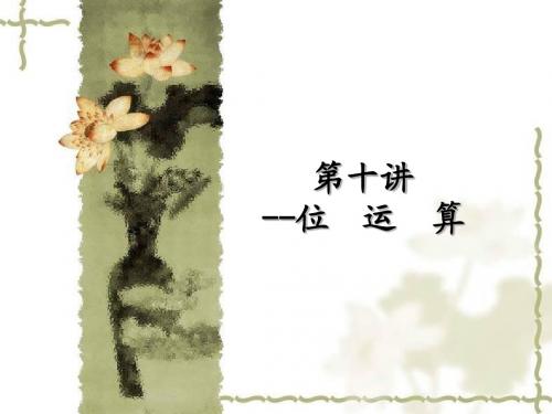 C语言第10讲-位运算