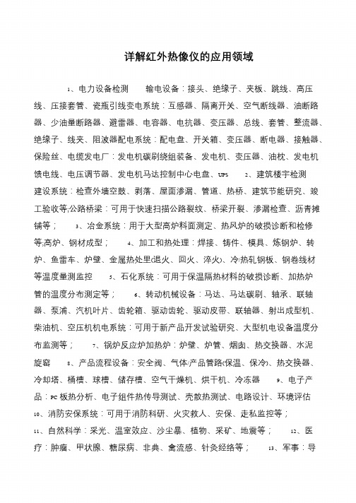 详解红外热像仪的应用领域