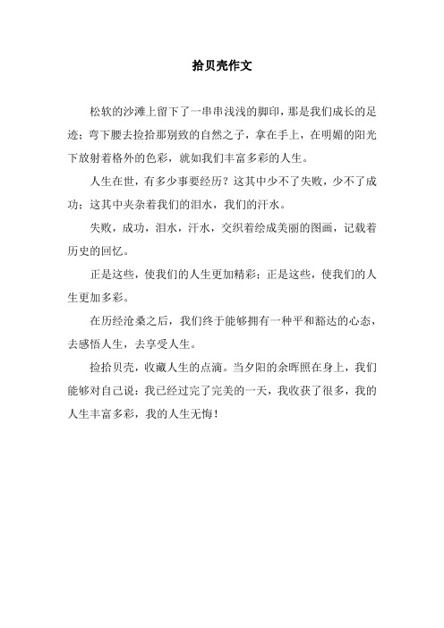 拾贝壳作文_1