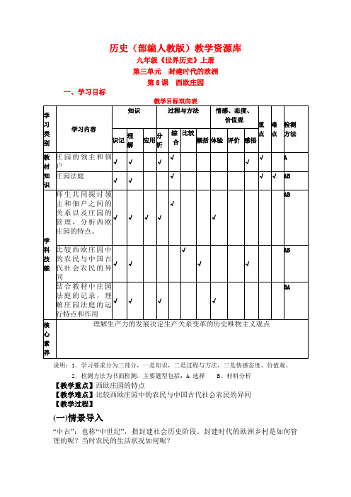 人教版初三历史上册教案九年级历史上册第八课教案