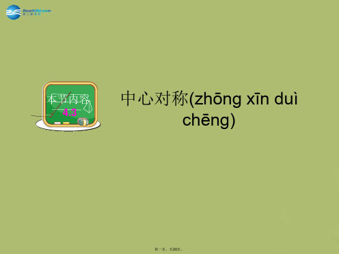 八年级数学下册 4.3 中心对称课件4 (新版)浙教版