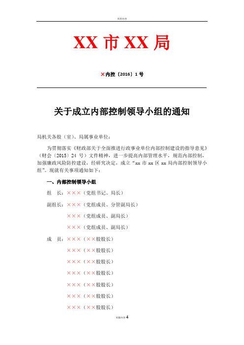 内部控制领导小组文档