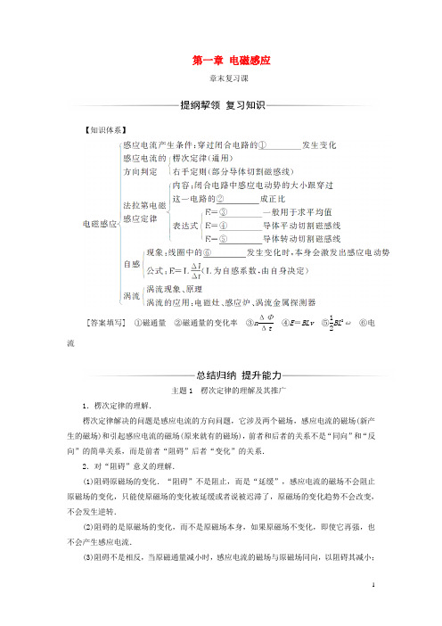 2019高中物理 第一章 电磁感应章末复习课学案 粤教版选修3-2