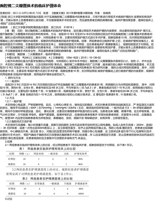 胸腔镜二尖瓣置换术的临床护理体会