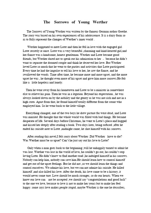 少年维特烦恼英文版